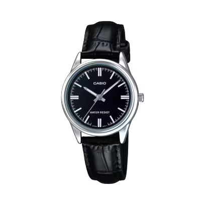 Casio Women's Classic Black Dial Leather Strap Analog LTP-V005L-1AUDF